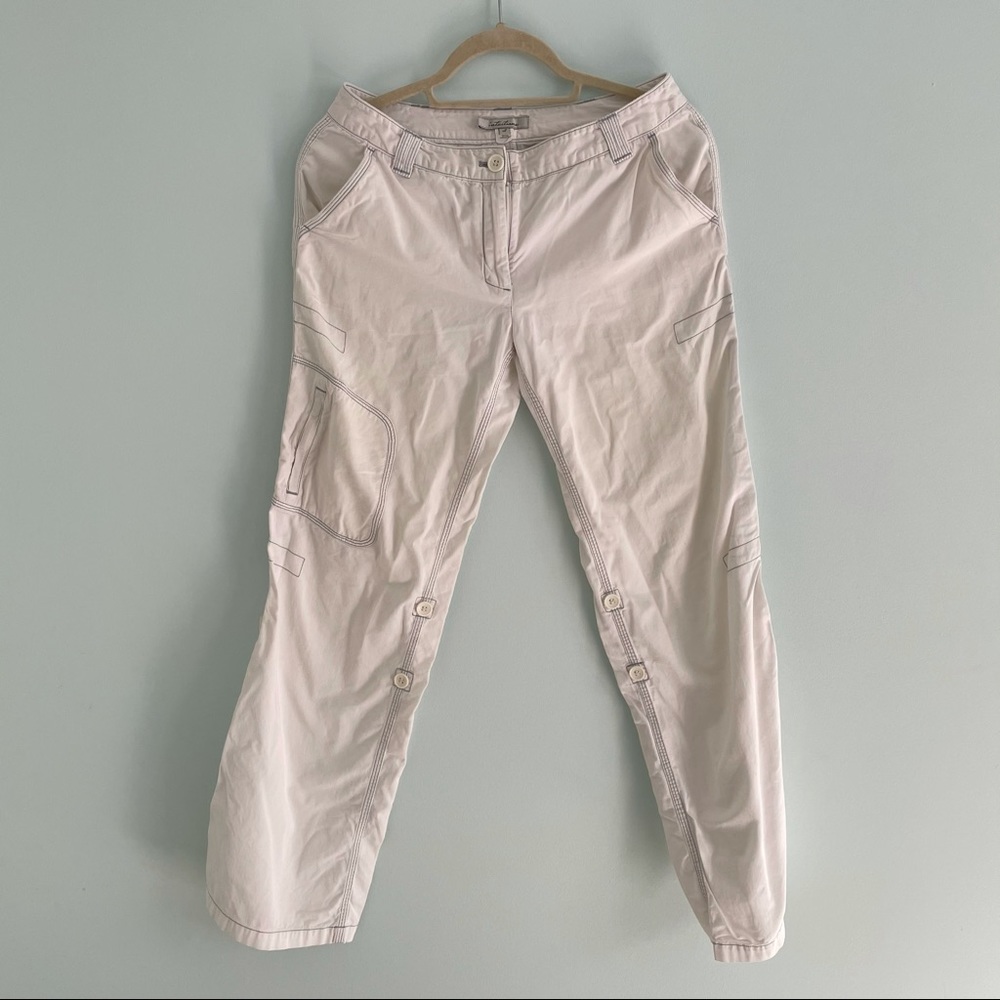 Cotton Khaki Pants with Zipper Pockets by Intuitions